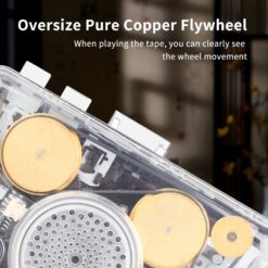 Oversize pure copper flywheel for stable and accurate tape playback