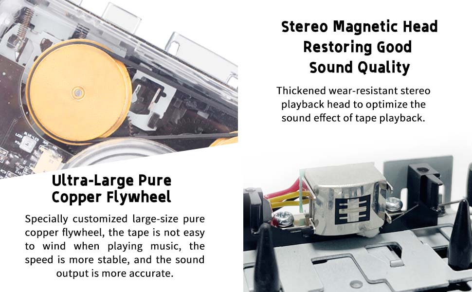 Ultra-large pure copper flywheel and thickened wear-resistant stereo magnetic head