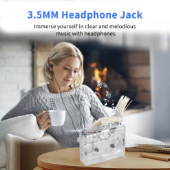 Listening to cassette tapes with the 3.5mm headphone jack for clear and melodious music