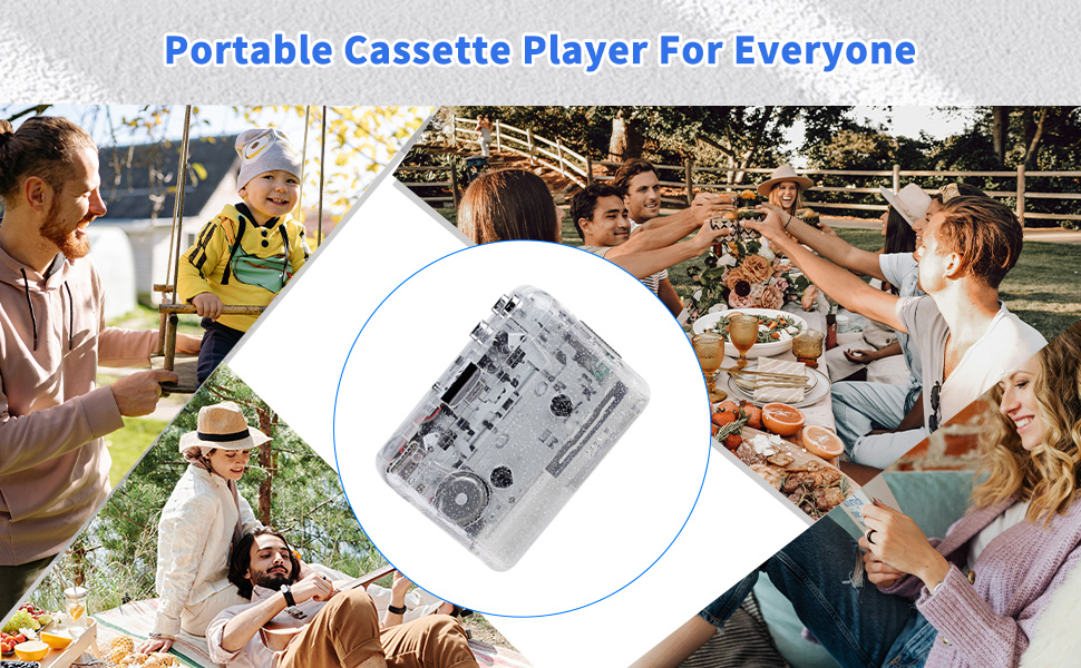 Portable cassette tape player for everyone, ideal for home, travel and outdoor use