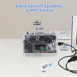 Easily convert cassette tapes to MP3 format by connecting the tape player to a computer